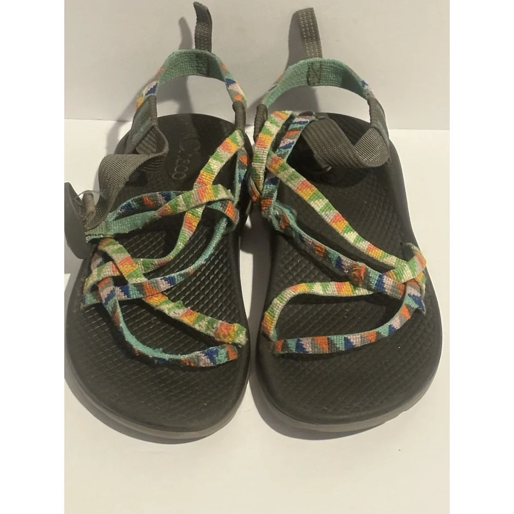 Chaco Z/1‎ Youth Girls Strappy Sport Hiking Sandals Outdoor Orange Blue Size 3